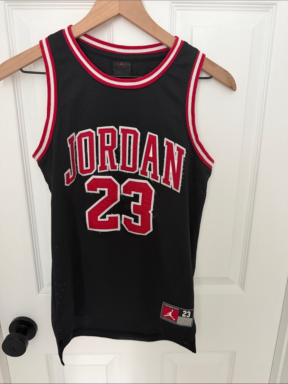 Jordan Black and Red '23 Mesh Basketball Jersey